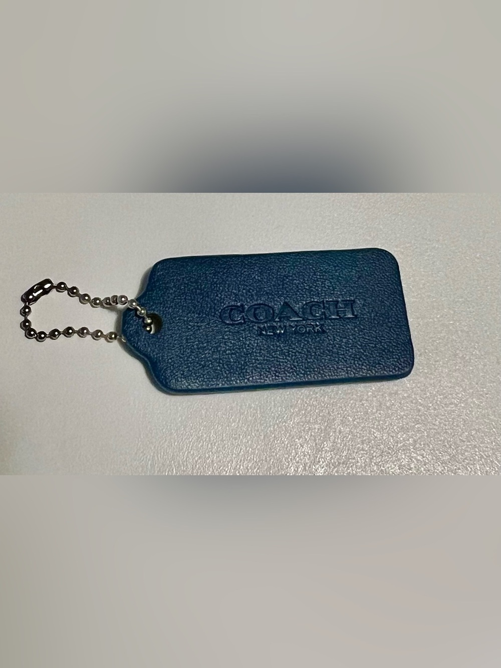 Coach Key Tag in Deep Navy Blue